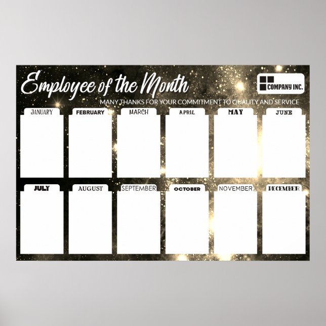 employee of the month display for 4x6 photos poster (Front)