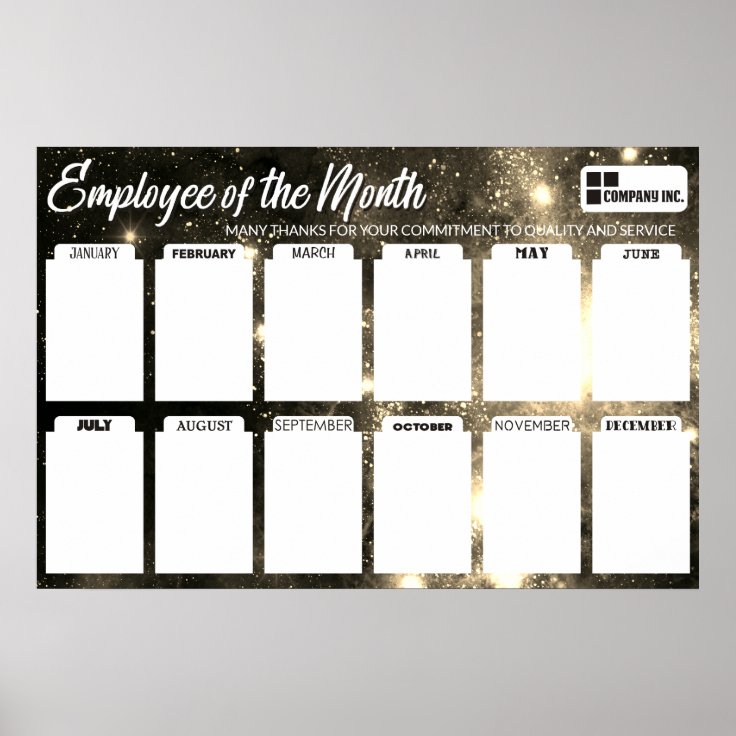 employee of the month display for 4x6 photos poster | Zazzle