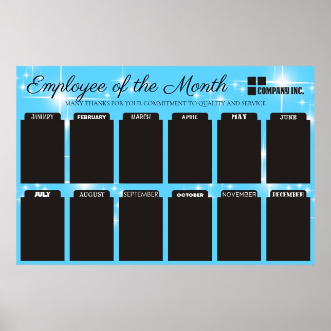 employee of the month display for 4x6 photos poster (Front)