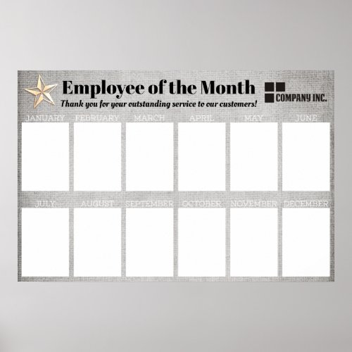 employee of the month display for 4x6 photos poster