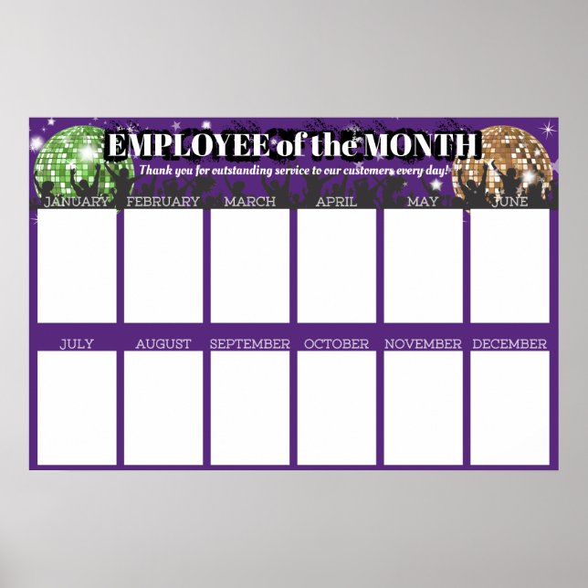 employee of the month display for 4x6 photos poster (Front)