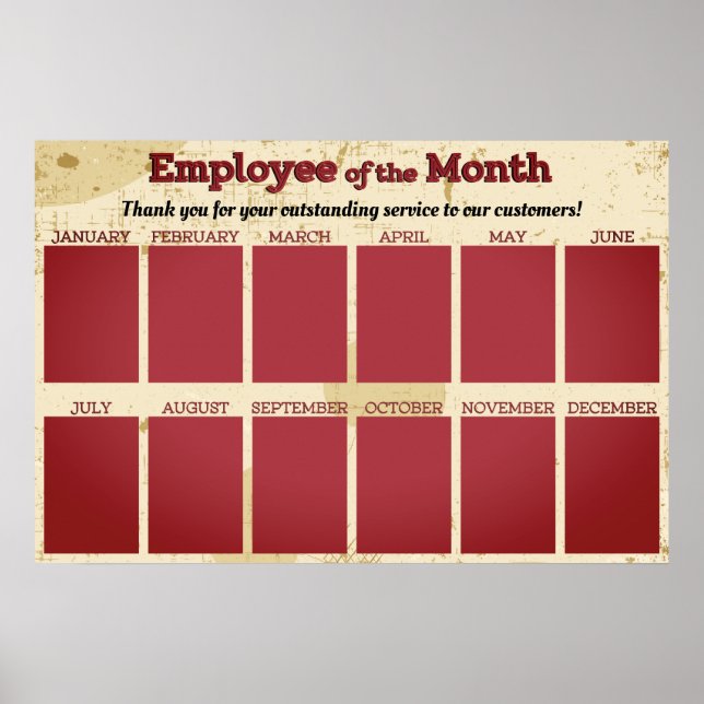 employee of the month display for 4x6 photos poster (Front)