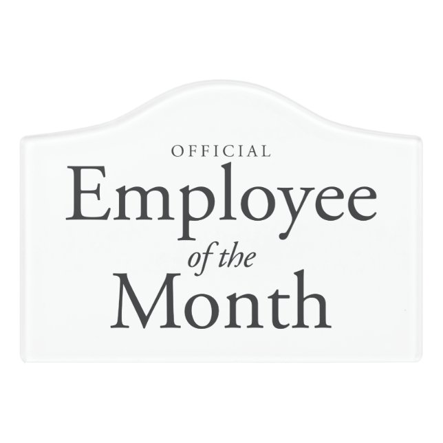 Employee of the Month Door Sign (Small Crest Front)