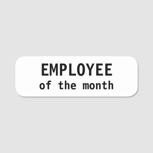 EMPLOYEE Of The Month Editable Text Name Tag (Front)