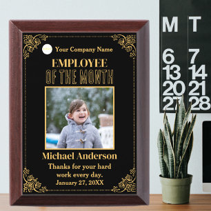 Employee Of The Month Elegant Black And Gold Award Plaque