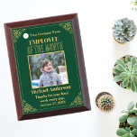 Employee Of The Month Elegant Green And Gold Award Plaque<br><div class="desc">Celebrate your star employee with our Employee Of The Month Elegant Green And Gold Award Plaque. This beautifully designed plaque can be personalized with their name,  title,  custom message,  and date to make it a truly special memento of their hard work and dedication. Show your appreciation in style!</div>