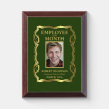 Employee of The Month Gold and Green Framed