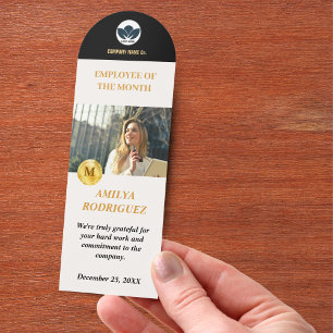 Employee of the Month Gold & Black Photo  Bookmark