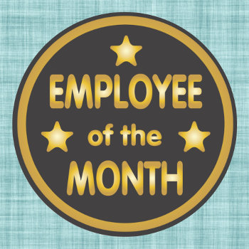 Employee Of The Month Gold Classic Round Sticker by Sideview at Zazzle