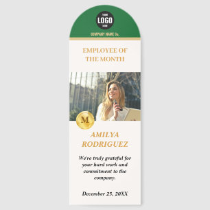Employee of the Month Gold & Green Photo Bookmark