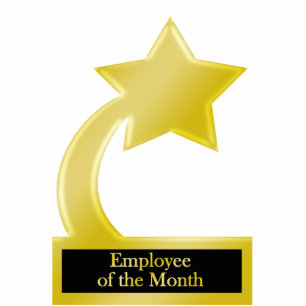 Employee of the Month, Gold Star Award Trophy Cutout