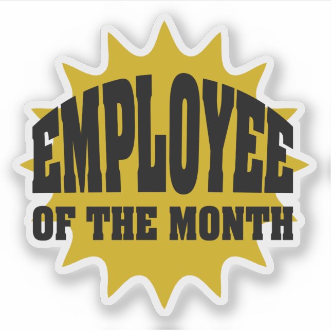 Employee of the Month Gold Starburst Sticker (Front)