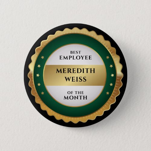 Employee of the Month Gold Stars Button