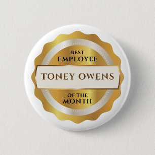 Employee of the Month Gold Stars Button