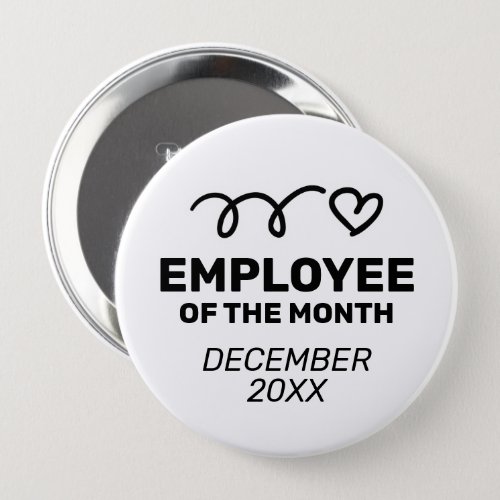 Employee of the month huge button with heart