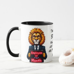 Employee Of The Month Lion Neon Colors Mug