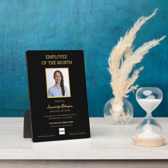 Employee of the month logo photo award plaque (Side)