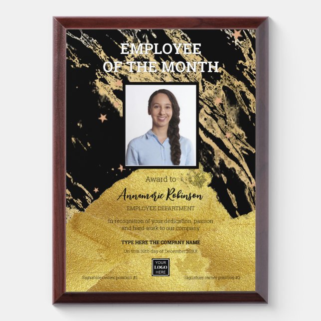 Employee of the month Modern Award Plaque (Vertical)
