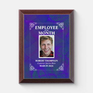 Employee of The Month Modern Purple Framed Award Plaque
