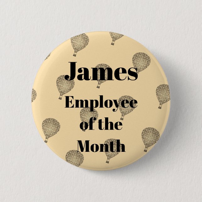 Employee of the Month Mosaic Hot Air Balloon Button (Front)