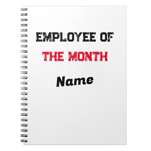Employee of the month notebook