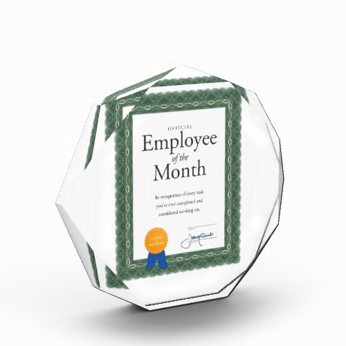 Employee of the Month on Acrylic Award