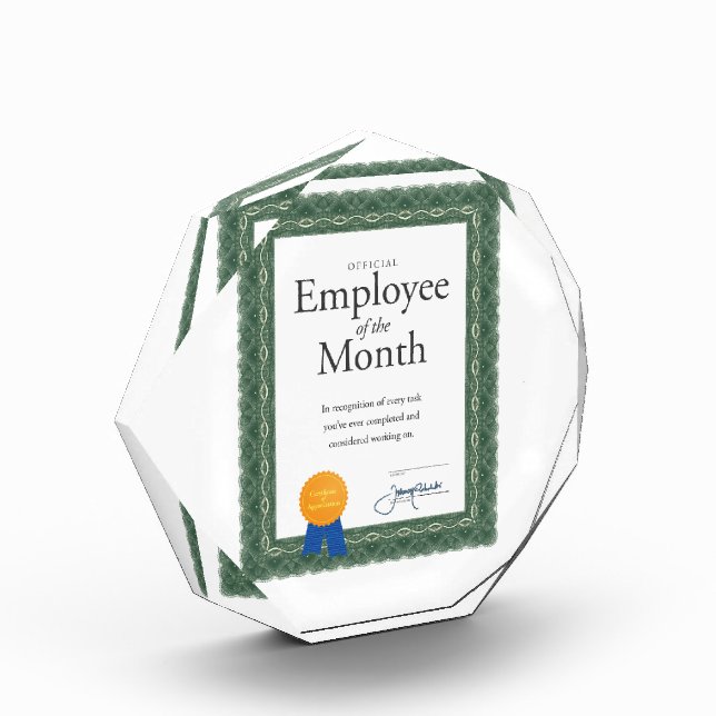 Employee of the Month on Acrylic Award (Left)