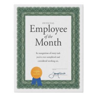 Employee of the Month on Faux Wrapped Canvas
