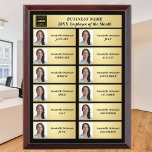 Employee of the Month One Year Summary Gold Award Plaque<br><div class="desc">Employee of the Month One Year Summary Gold Award Plaque. Employee Recognition Award Plate Perpetual Plaque Perfect for Employee Appreciation,  Corporate Awards,  add company name,  business logo,  up to 12 different employee photos and names for each month of the year.</div>