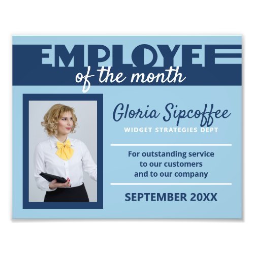 Employee of the month photo award certificate