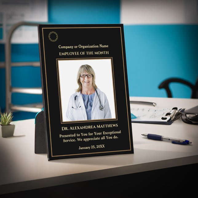 Employee Of The Month Photo Logo Gold Award  Plaque (Employee Of The Month Photo Logo Gold Award Plaque to give to your deserving employee. )