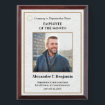 Employee Of The Month Photo Logo Gold Personalize Award Plaque<br><div class="desc">Employee Of The Month Photo Logo Gold Personalize Awards Plague for your employees at your company. Replace with your information or words,  logo or symbol and photograph.  Great to use for those Award ceremonies or just to thank someone for their service.</div>