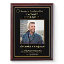 Employee Of The Month Photo Logo Gold Personalize Award Plaque Employee Of The Month Photo Logo Gold Personalize Award Plaque