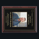 Employee Of The Month Photo Logo Gold Personalize  Award Plaque<br><div class="desc">Employee Of The Month Photo Logo Gold Personalize Awards Plaque for your employees at your company. Replace with your information or words,  logo or symbol and photograph.  Great to use for Award ceremonies and events or just to thank someone for their service.</div>