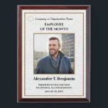 Employee Of The Month Photo Logo Gold Personalize Award Plaque<br><div class="desc">Employee Of The Month Photo Logo Gold Personalize Awards Plague for your employees at your company. Replace with your information or words, logo or symbol and photograph. Great to use for those Award ceremonies or just to thank someone for their service.</div>