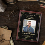 Employee Of The Month Photo Logo Gold Personalize  Award Plaque<br><div class="desc">Employee Of The Month Photo Logo Gold Personalize Awards Plaque for your employees at your company. Replace with your information or words,  logo or symbol and photograph.  Great to use for Award ceremonies and events or just to thank someone for their service.</div>