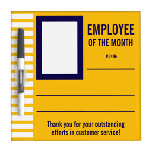 Employee of the month photo recognition dry erase board