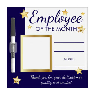 Employee of the month photo recognition dry erase board