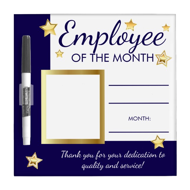 Employee of the month photo recognition dry erase board (Front)