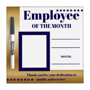Employee of the month photo recognition dry erase board