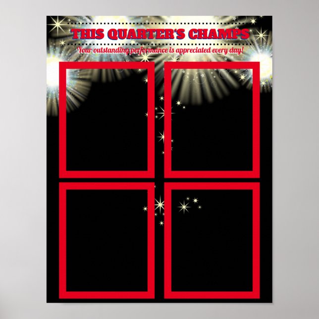 Employee of the month quarterly photo display poster (Front)