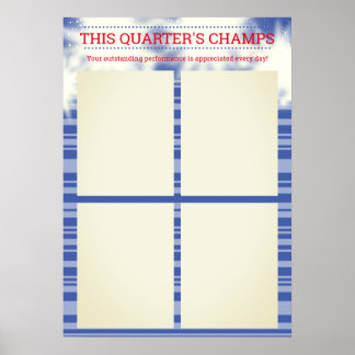 Employee of the month quarterly poster for 8.5x11s