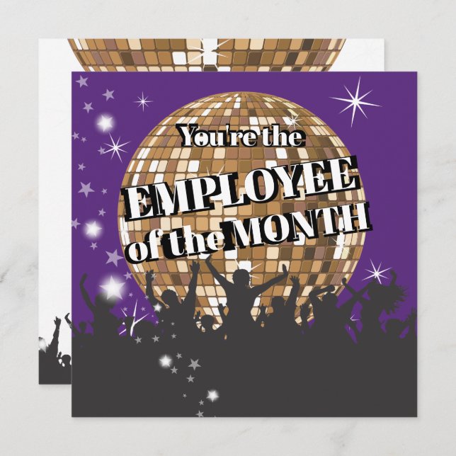 Employee of the month recognition award card (Front/Back)