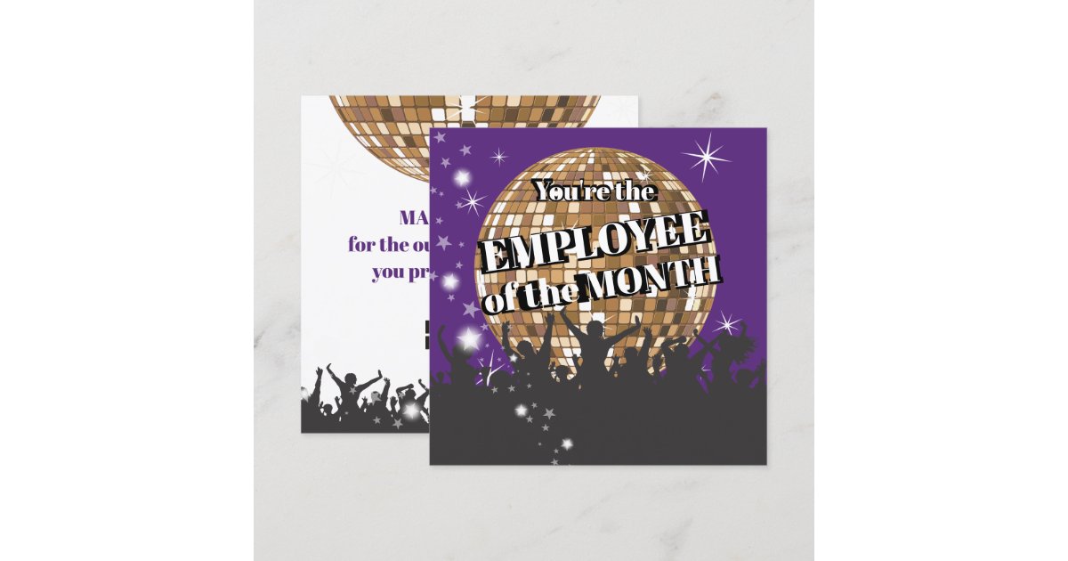 Employee of the month recognition award card | Zazzle