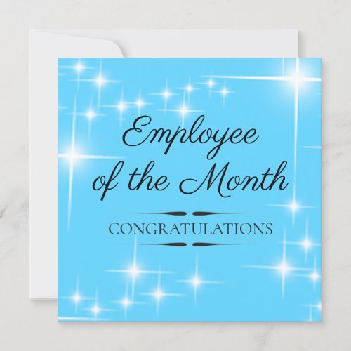 Employee of the month recognition award card