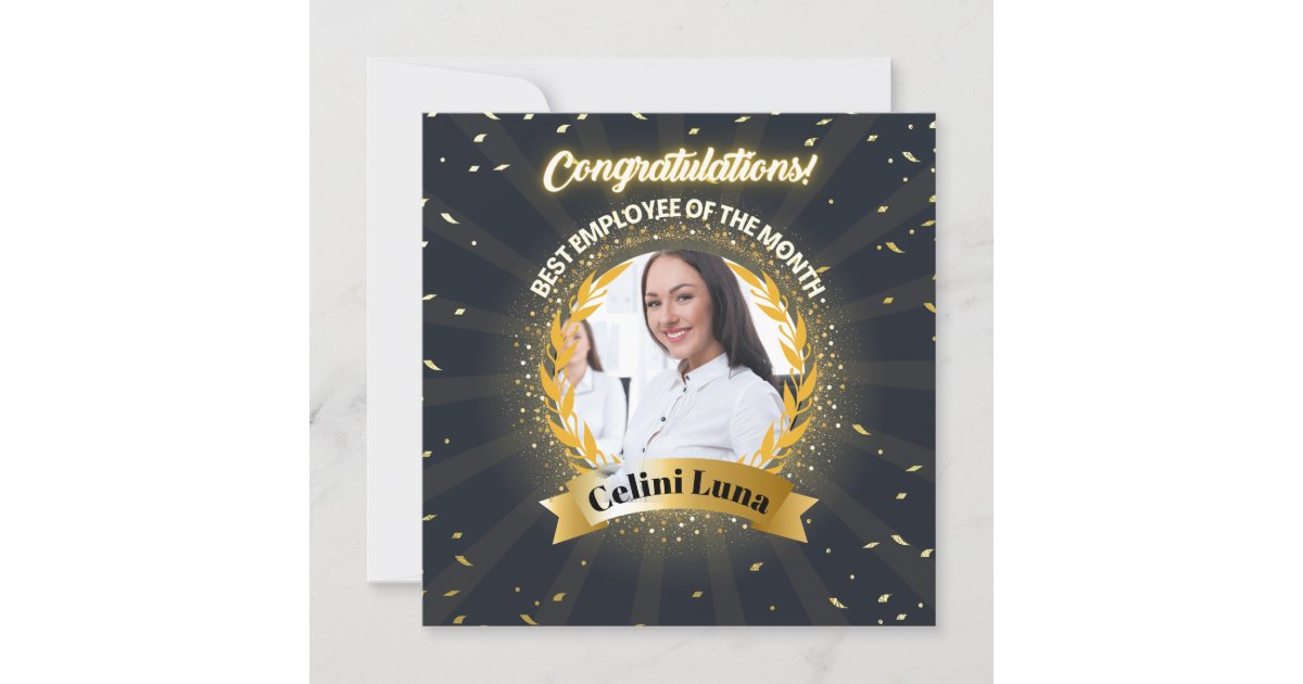 Employee of the month recognition award card | Zazzle