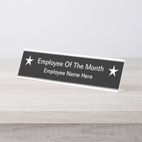 Employee Of The Month Recognition Award Desk Name Plate