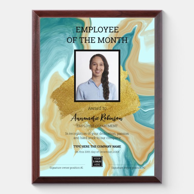 Employee of the month Recognition Award Plaque (Vertical)