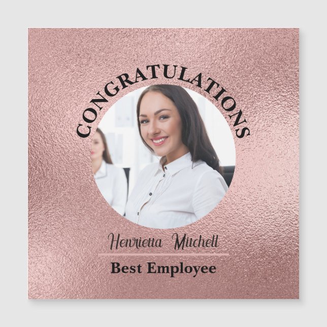 Employee of the Month Recognition Magnetic Cards - (Front)
