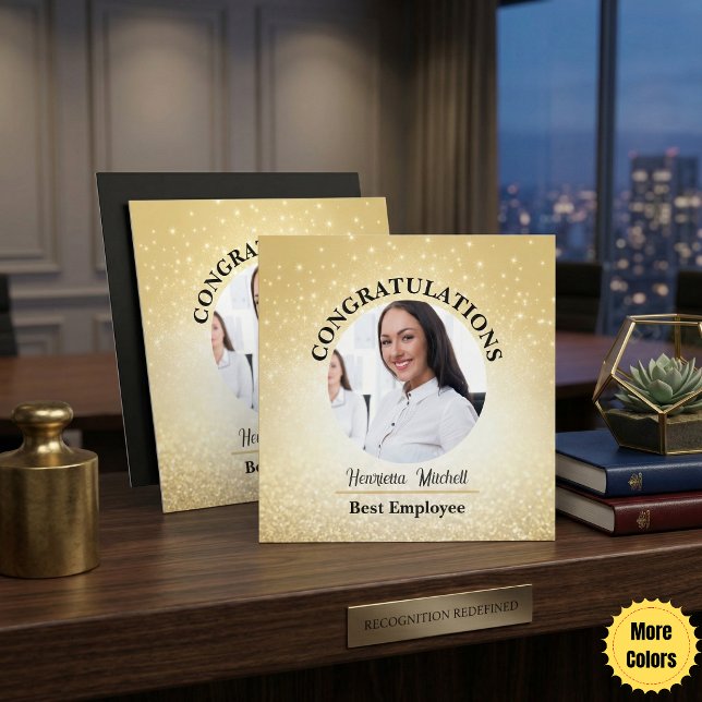 Employee of the Month Recognition Magnetic Cards - (Employee of the Month Recognition Magnetic Cards - Custom Logo & Photo!)